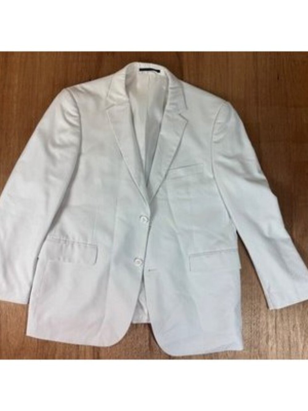 Renoir White Suit Jacket Blazer 42R Two Button Notch Lapel Lined